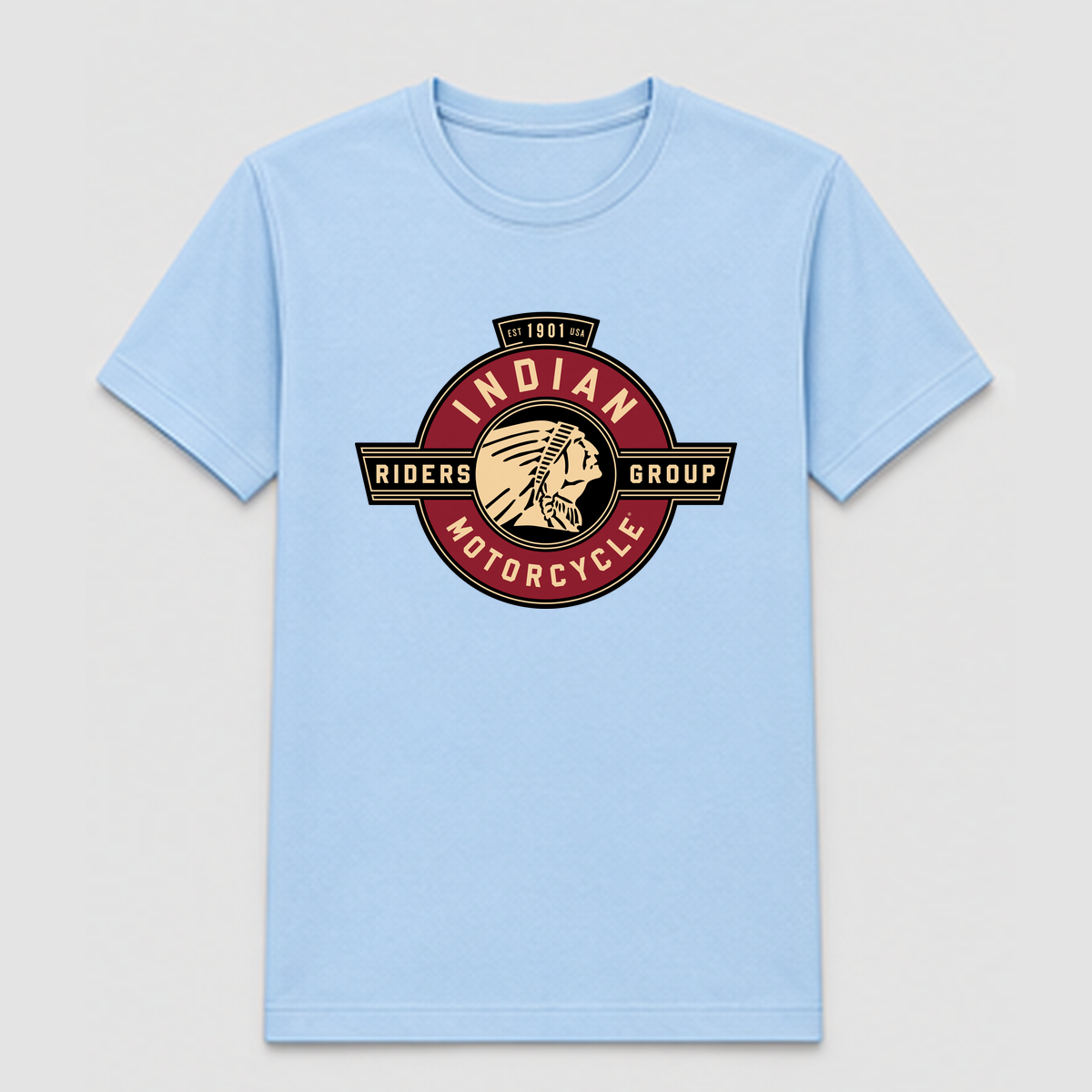 Design Sample 037 – Light blue T-shirt
